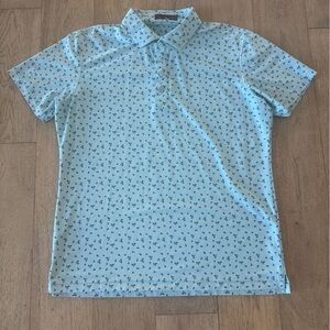 G/Fore Mens Floral Polo Shirt Blue Large